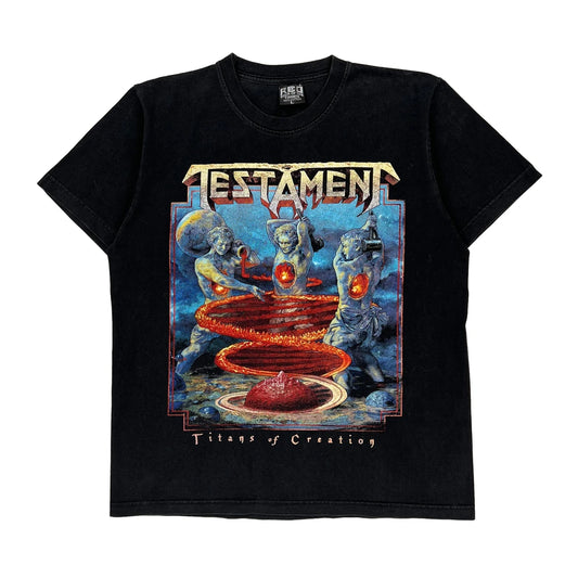 Testament Titans Of Creation Reo Band T-Shirt - Large Black Cotton