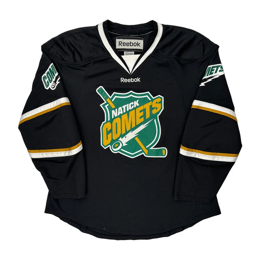 Vintage Natick Comets Reebok Jersey - Large Black Polyester