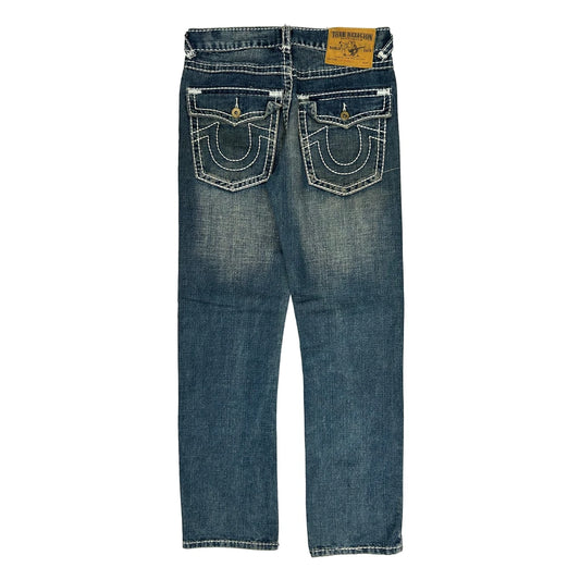 True Religion Contrast Stitch Jeans - 32W UK 12 Dark Wash Denim