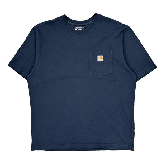 Carhartt T-Shirt - Large Navy Cotton