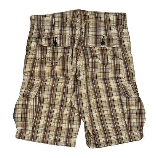 Levis Checked Cargo Shorts - 36W 10L Beige Cotton