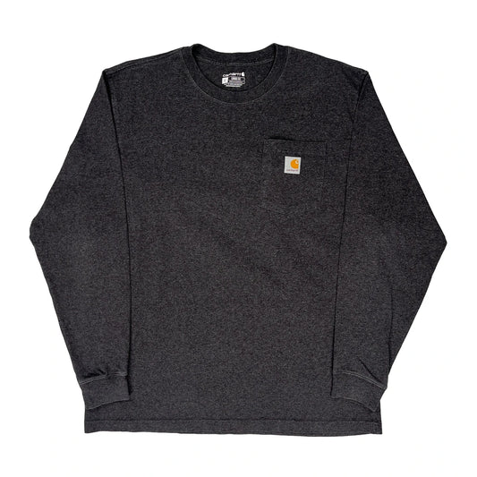 Carhartt Long Sleeve T-Shirt - Large Grey Cotton