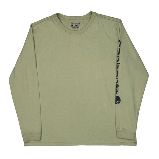 Carhartt Long Sleeve T-Shirt - XL Khaki Cotton