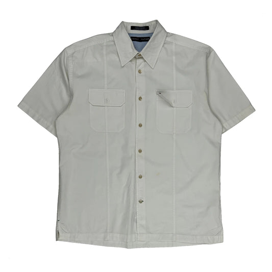 Tommy Hilfiger Short Sleeve Shirt - Medium White Cotton