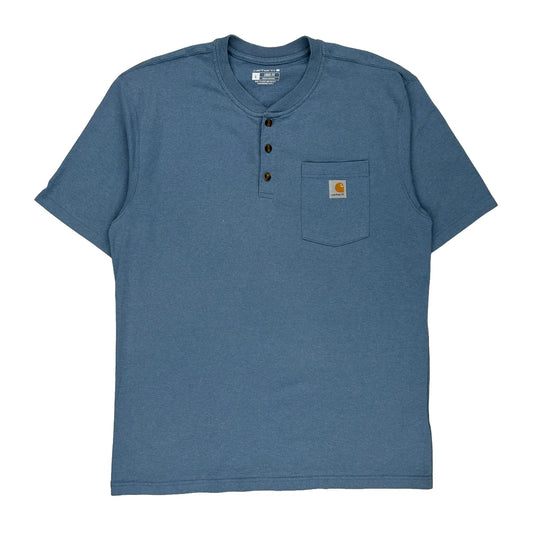 Carhartt T-Shirt - Large Blue Cotton Blend