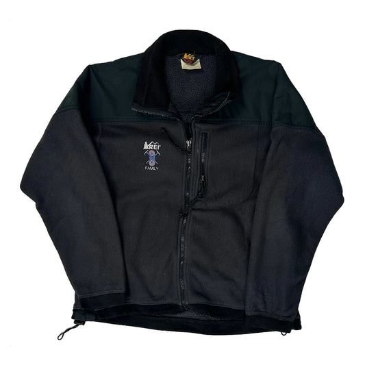 Made In USA Rei Hiking Fleece Jacket - Small Black Polyester