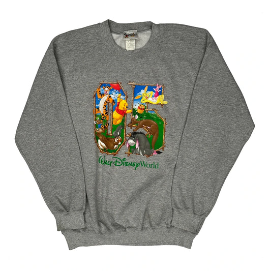 Vintage Walt Disney World Disney Graphic Sweatshirt - Large Grey Cotton Blend