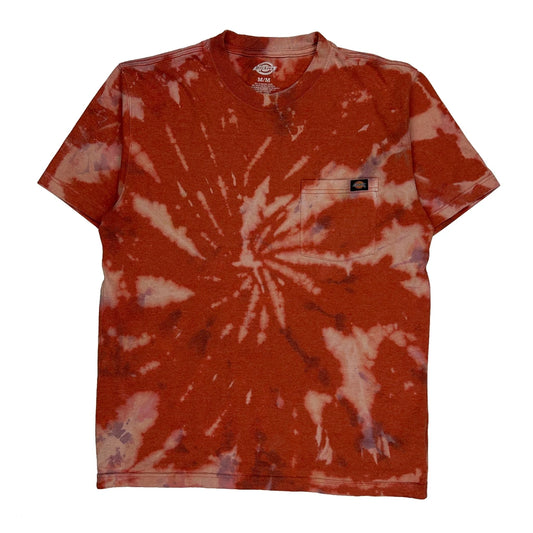 Dickies Tie-Dye T-Shirt - Medium Red Cotton Blend