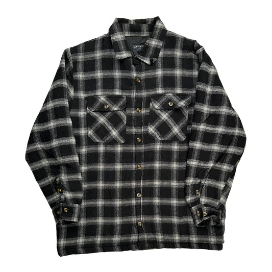 Canyon Creek Checked Flannel Shirt - Large Black Polyester