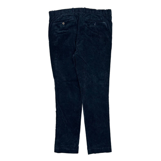 Vintage Polo By Ralph Lauren Slim Fit Cord Trousers - 35W 31L Navy Cotton