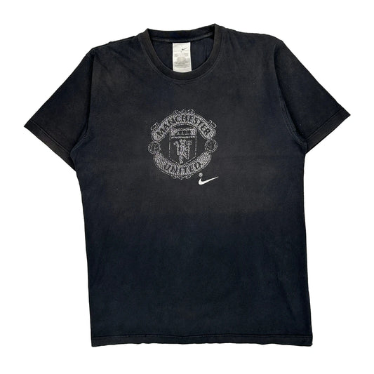 Manchester United Nike Graphic T-Shirt - Large Black Cotton