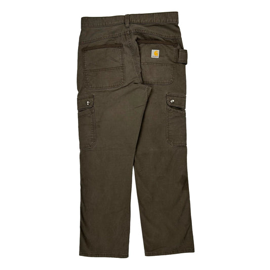 Relaxed Fit Carhartt Double Knee Carpenter Trousers - 30W 30L Brown Cotton Blend