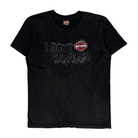 I Dont Do Fear Harley Davidson Graphic T-Shirt - Large Black Cotton