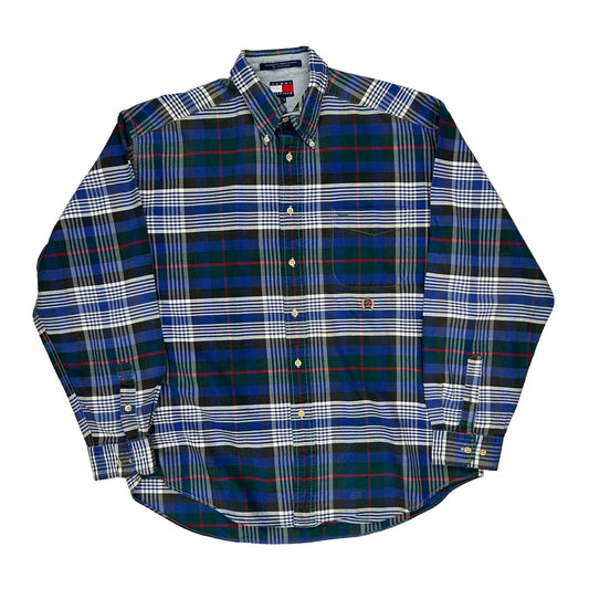Tommy Hilfiger Checked Shirt - Large Blue Cotton