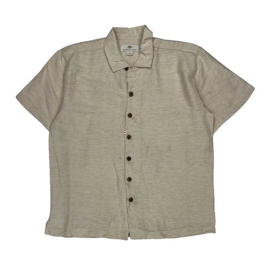 Rampart Casino Short Sleeve Shirt - Medium Beige Silk