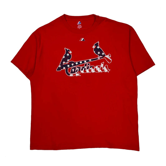 Vintage Cardinals Majestic Mlb T-Shirt - XL Red Cotton