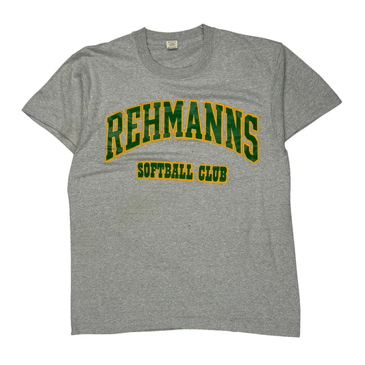 Softball Club Screen Stars T-Shirt - XL Grey Cotton Blend