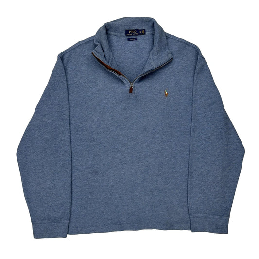 Polo By Ralph Lauren 1/4 Zip - XL Blue Cotton