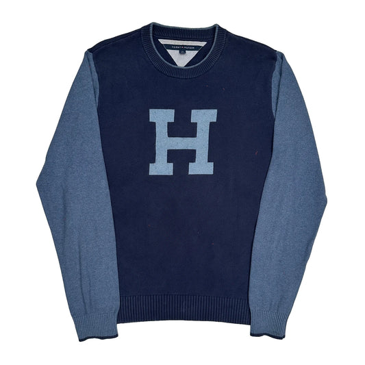 Tommy Hilfiger College Sweatshirt - Large Navy Cotton