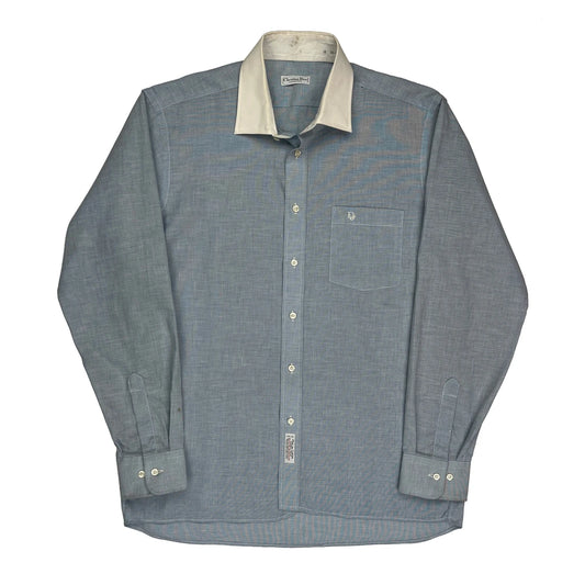 Vintage Christian Dior Shirt - Large Blue Cotton