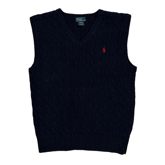 Polo By Ralph Lauren Sweater Vest - Large Navy Cotton