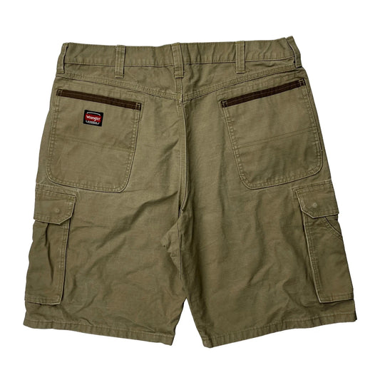 Wrangler Cargo Shorts - 36W 10L Khaki Cotton