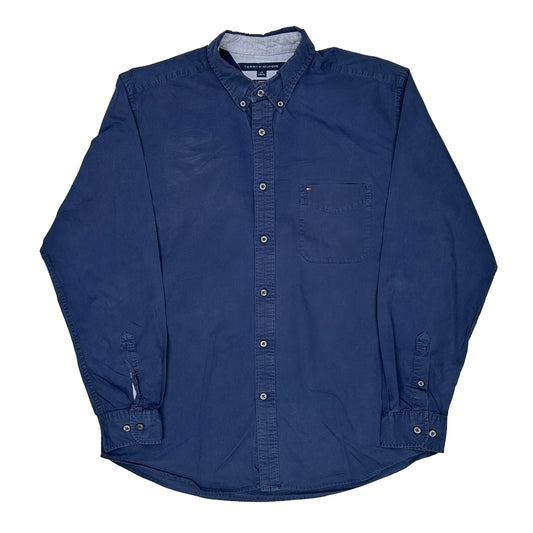 Vintage Tommy Hilfiger Shirt - Large Blue Cotton