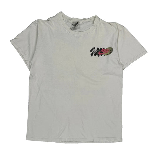 Made In USA Nike Tennis Graphic T-Shirt - Medium White Cotton