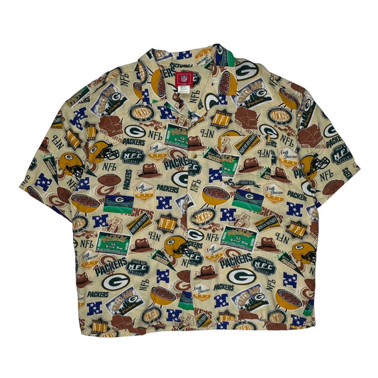 Green Bay Packers Nfl Graphic Hawaiian Shirt - 2XL Multicoloured Viscose