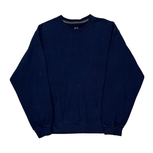 Fruit Of The Loom Sweatshirt - Medium Navy Cotton
