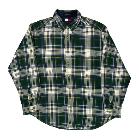 Tommy Hilfiger Checked Shirt - XL Green Cotton