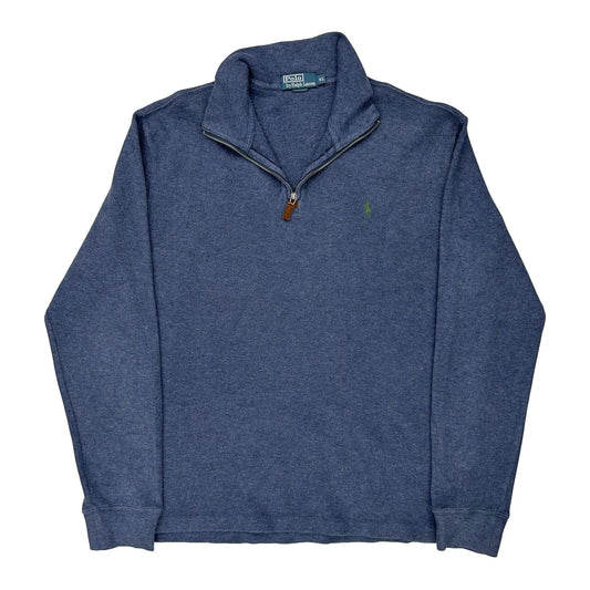 Polo By Ralph Lauren 1/4 Zip - XL Blue Cotton