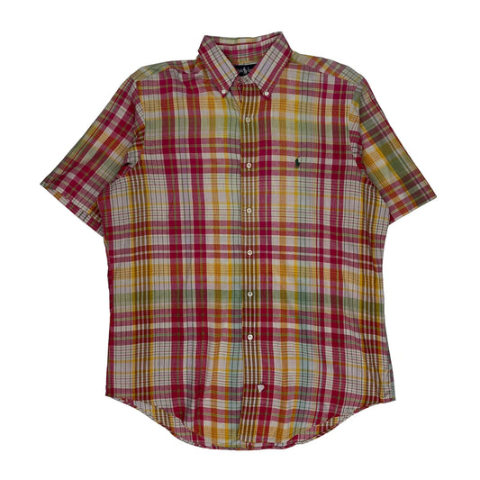 Ralph Lauren Checked Short Sleeve Shirt - Large Multicoloured Cotton