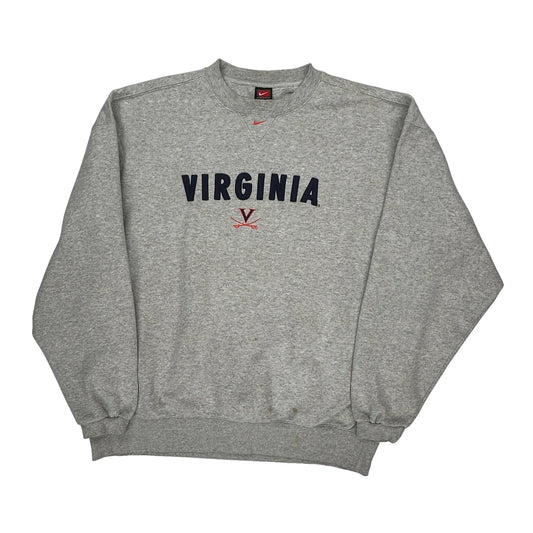 Virginia Nike College Sweatshirt - XL Grey Cotton Blend