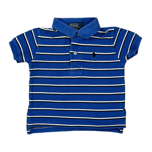 Age 9 Months Polo By Ralph Lauren Striped Polo Shirt - 3XS Blue Cotton