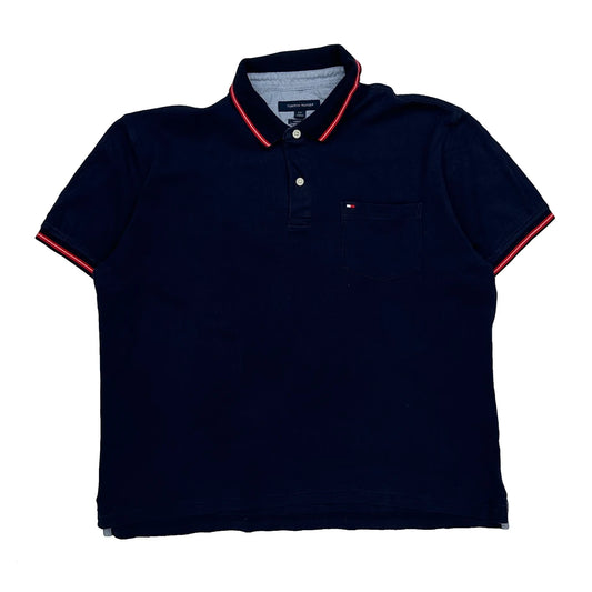 Vintage Tommy Hilfiger Polo Shirt - Large Navy Cotton