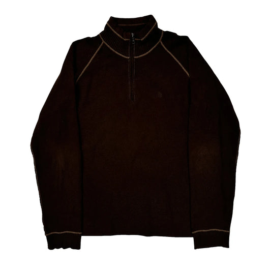 The North Face 1/4 Zip - XL Brown Polyester