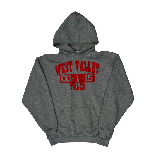 West Valley Track Russell Athletic Graphic Hoodie - Large Grey Cotton Blend