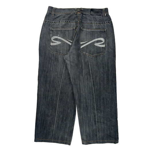 Regal Wide Leg Jeans - 34W 27L Dark Wash Denim