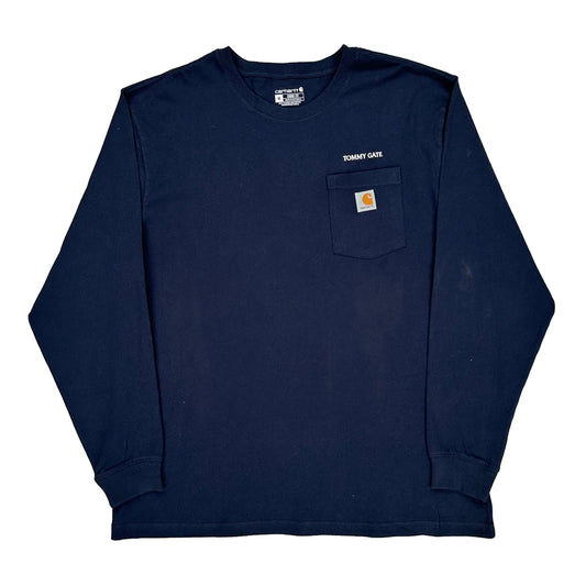 Carhartt Long Sleeve T-Shirt - XL Navy Cotton