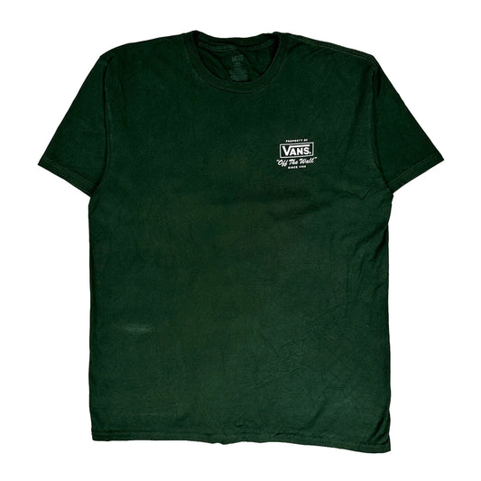 Vans Graphic T-Shirt - Large Green Cotton