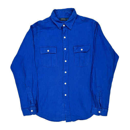 Polo By Ralph Lauren Shirt - XL Blue Linen