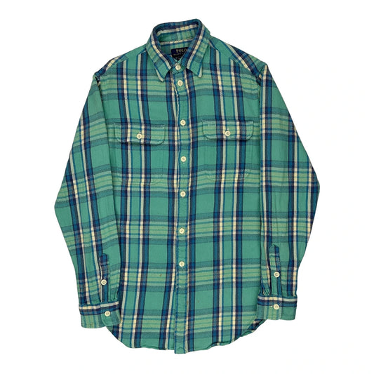 Ralph Lauren Checked Flannel Shirt - Medium Blue Cotton