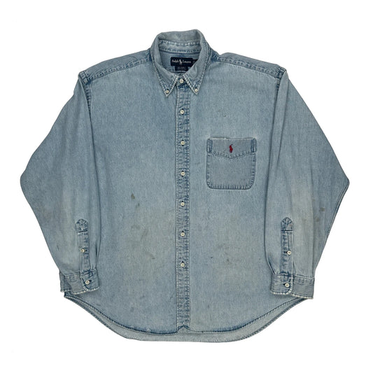 Ralph Lauren Denim Shirt - XL Light Wash Cotton