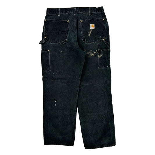Carhartt Double Knee Carpenter Trousers - 32W 32L Black Cotton