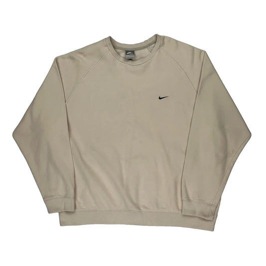 Nike Sweatshirt - 2XL Beige Cotton