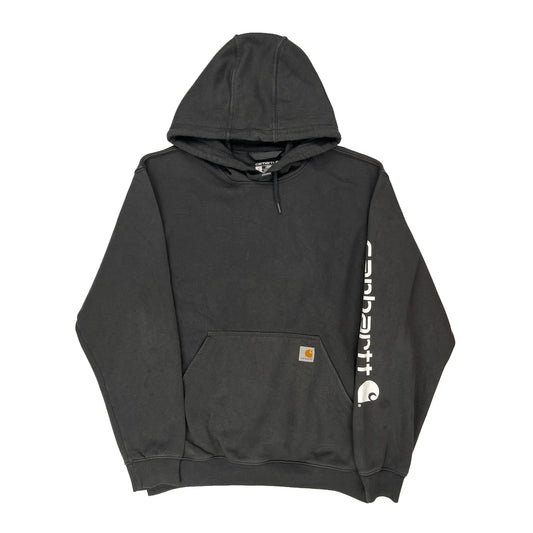 Carhartt Spellout Hoodie - Large Black Cotton