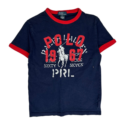 Age 8 Polo By Ralph Lauren Graphic T-Shirt - Small Navy Cotton