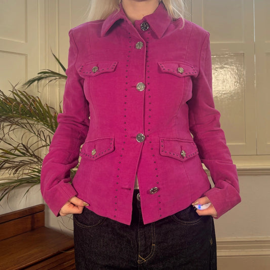 Versace Suede Jacket - Medium Purple Cotton