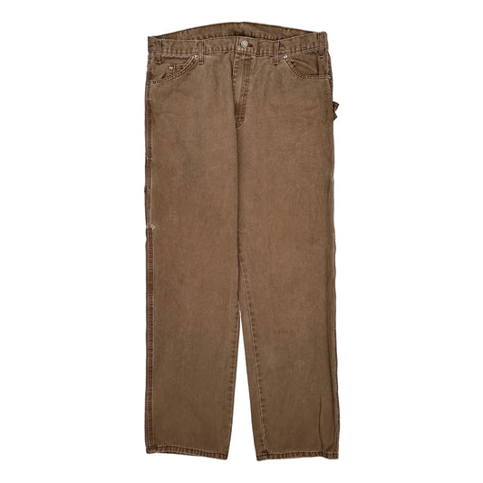 Dickies Carpenter Trousers - 36W 34L Brown Cotton